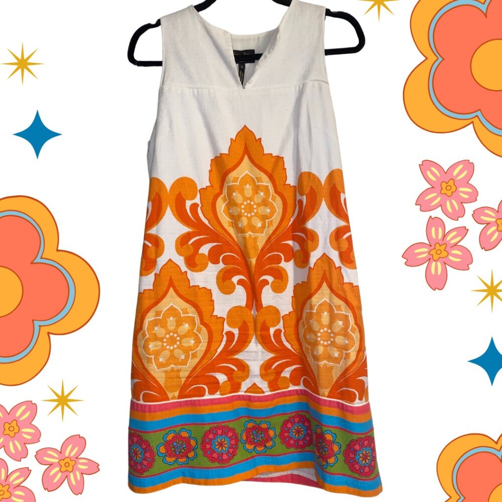 70s Inspired Floral Shift Dress - Laundry by Shelli Segal